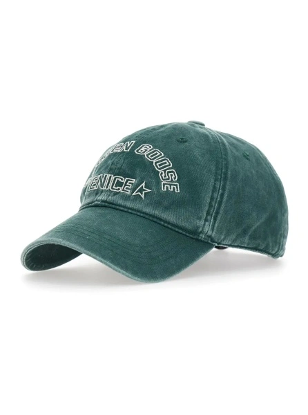 Caciula Golden Goose verde din bumbac