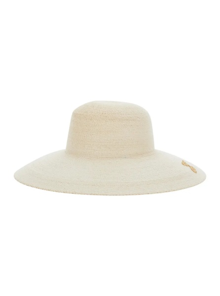 Caciula 'Le Chapeau Sole' Beige Bucket Hat with Logo Embroidery on the Front in Raffia for Women