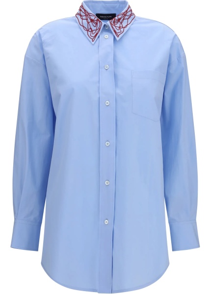 Camasa casual Boyfriend poplin Shirt with embellished collar