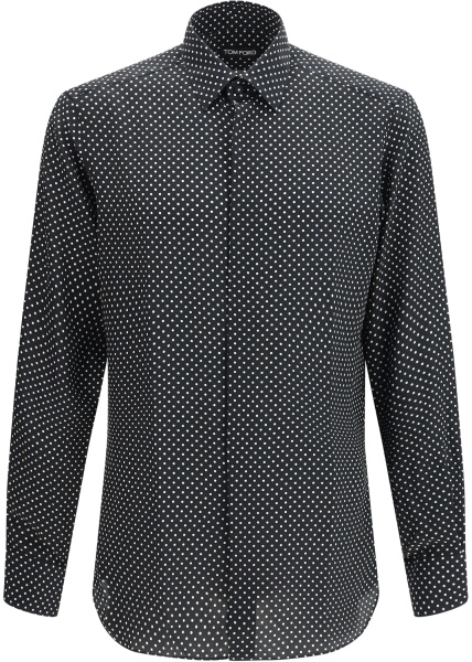 Camasa casual Crepe de Chine Polka Dot Shirt