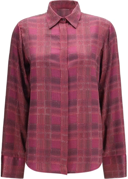 Camasa casual Crystal check satin Shirt