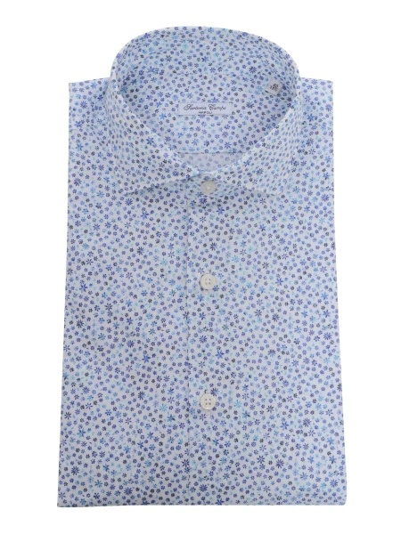 Camasa casual Light blue floral print shirt