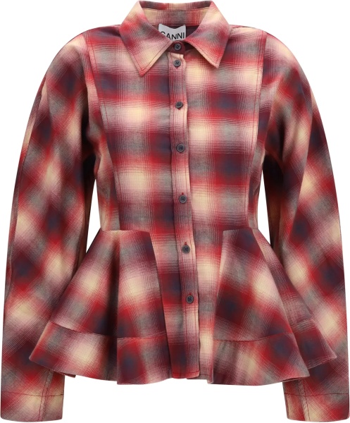 Camasa casual Peplum flannel Shirt