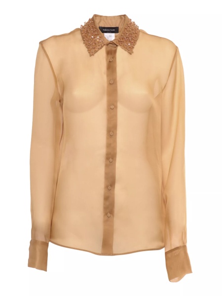 Camasa ORGANZA BASIC SHIRT WITH GALASSIA EMBROIDERED COLLAR