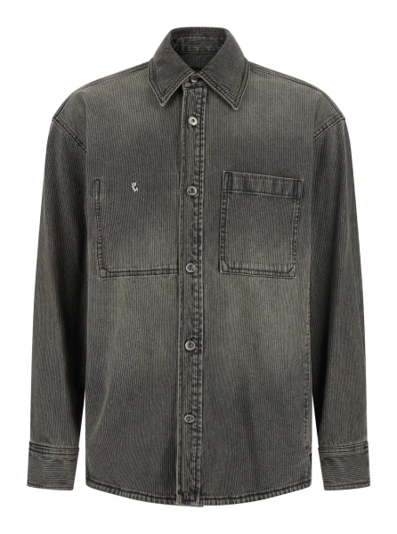 Camasa Shirt MENS SHIRT with collar and long sleeves in Gray Cotton for Men