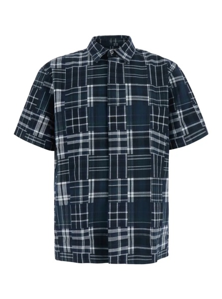 Camasa Short-sleeve shirt with black check pattern unisex