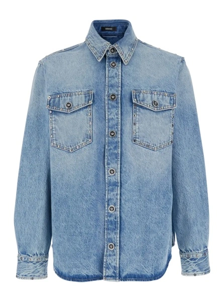 Camasa Versace albastra din denim
