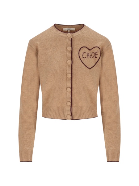 Cardigan Chloe neutru din lana si casmir