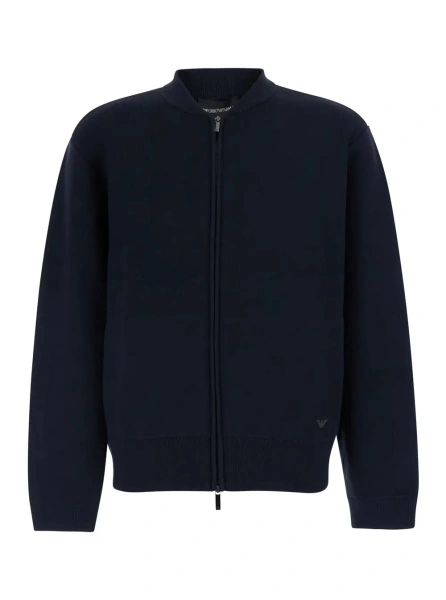 Cardigan Emporio Armani albastru din lana