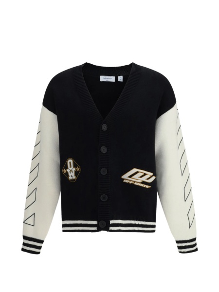 Cardigan Off-White Varsity negru