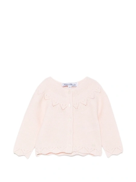 Cardigan Tartine et Chocolat roz din casmir si poliamida