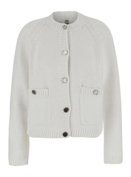 Cardigan TOTEME alb din bumbac