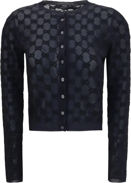 Cardigane GG all-over viscose crepe Cardigan
