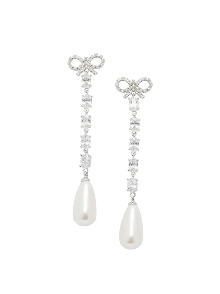 Cercei Bow and pearl earrings