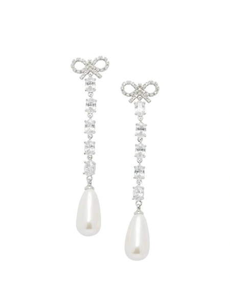 Cercei Bow and pearl earrings