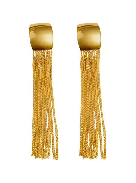 Cercei 'Julie' Gold-Colored Earrings with Pendant Design in Metal for Women