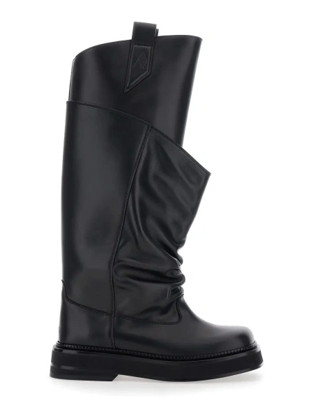 Cizme THE ATTICO negre din piele