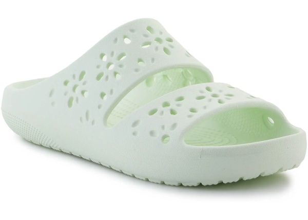 Classic Floral Cutout sandal Jade Tint