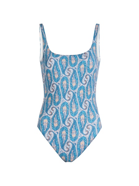 Costum de baie intreg ETRO albastru din elastan si poliamida
