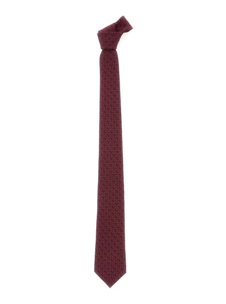 Cravate Bordeaux Tie with All-Over Polka Dot Motif in Silk for Men