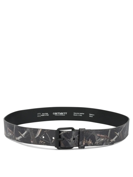 Curea "Camo Feather Tree" Leather Belt