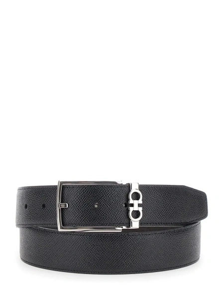 Curea Ferragamo neagra din piele