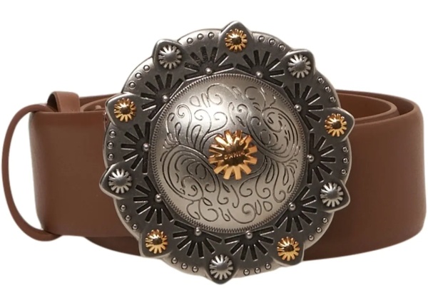 Curea Leather belt with maxi buckle