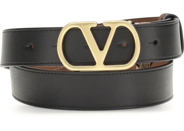 Curea Reversible leather Belt with the VLogo Signature