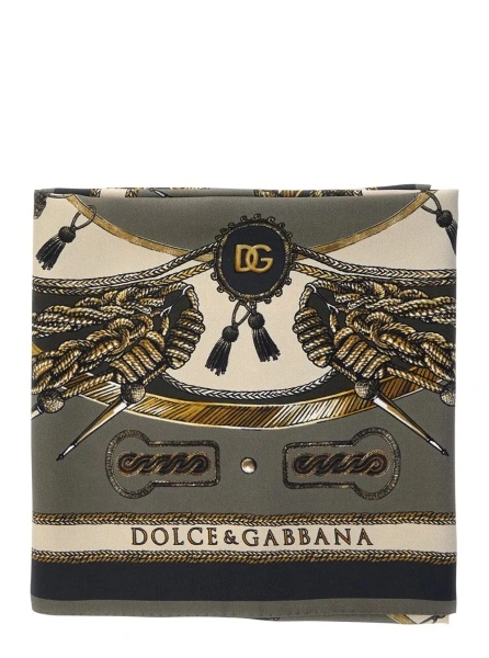 Esarfa Dolce & Gabbana gri din matase