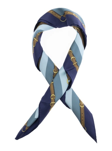 Esarfa Multicolor Square Scarf with All-Over Print in Silk Woman