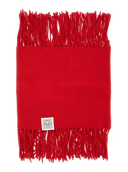 Esarfa TOTÊME Cashmere Scarf with Fringes and Red Color for Women
