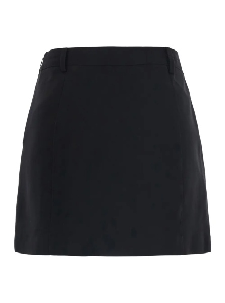 Fusta black mini skirt with side zip closure and logo lettering on the side in Tech Fabric Women