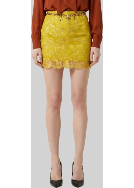Fusta Brocade And Lace Baroque Mini Skirt