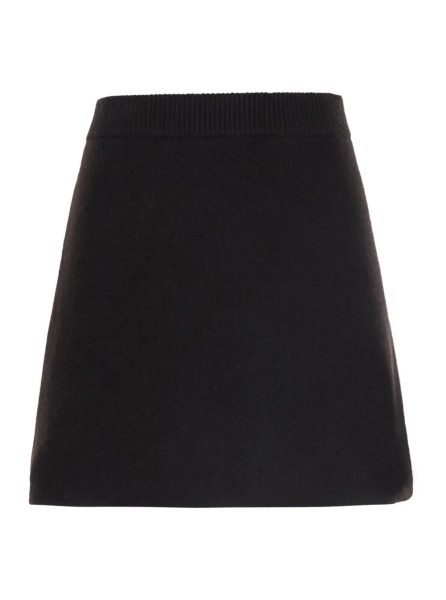 Fusta 'Clare' Brown Skirt with ribbed waist in cashmere for women
