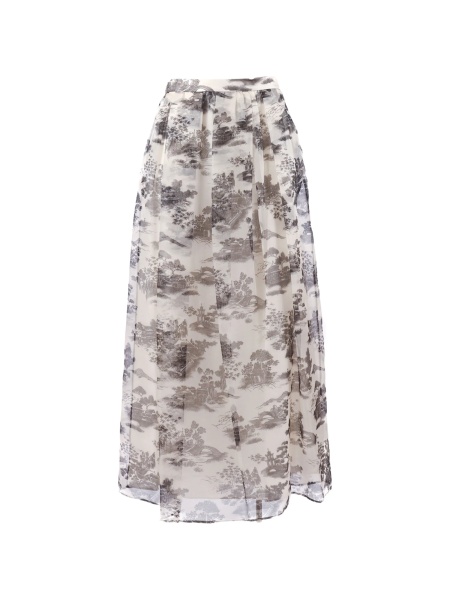 Fusta clos MaxMara Studio neutra din matase