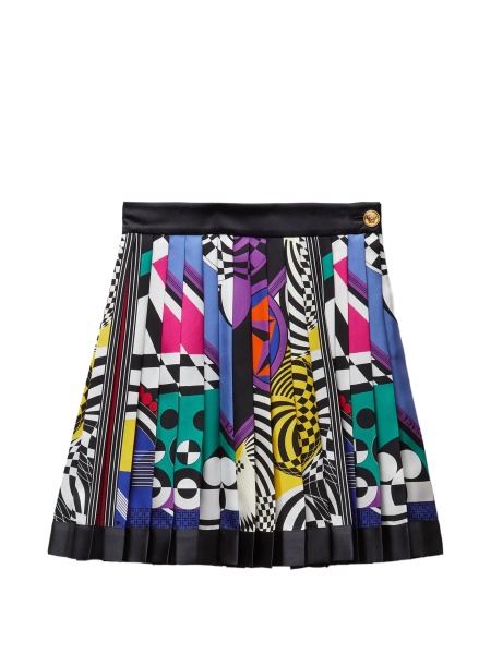 Fusta cu pliuri Versace neagra