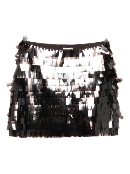 Fusta drepte STAUD maro din polyester