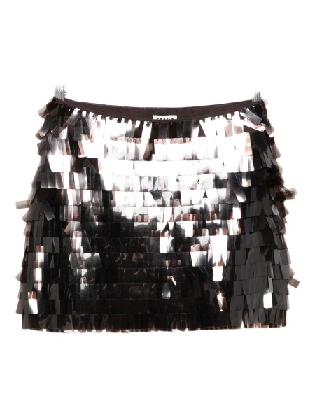 Fusta drepte STAUD maro din polyester