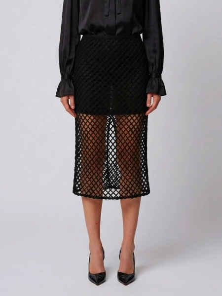Fusta Pencil Skirt In Mesh