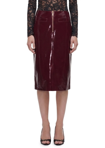 Fusta Purple Faux Leather Skirt