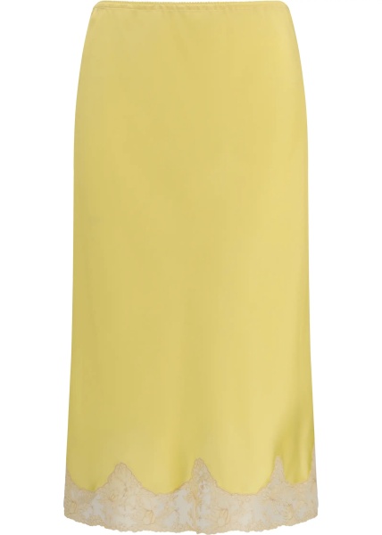 Fusta Satin Midi Skirt with lace inserts