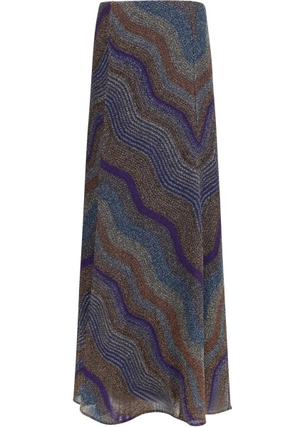 Fusta Sequined chevron lamé viscose long Skirt