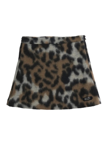 Fusta Skirt N210EXN0515N21G112F0N710 with details in polyester, acrylic and wool, multicolored, girl