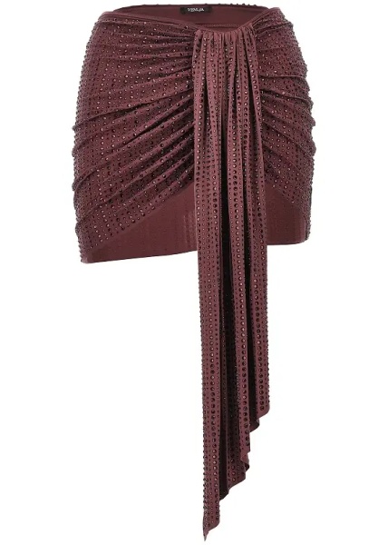 Fusta Strass-embellished draped mini skirt