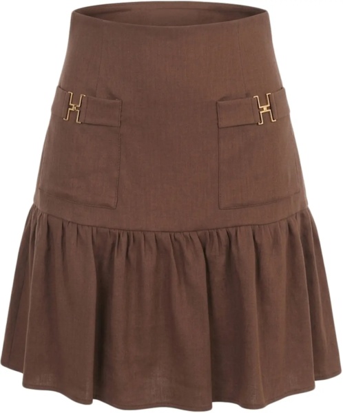 Fuste Linen blend mini skirt
