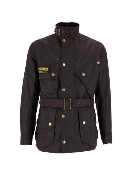 Geaca biker Barbour maro din bumbac