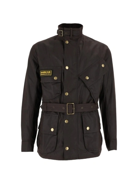 Geaca biker Barbour maro din bumbac