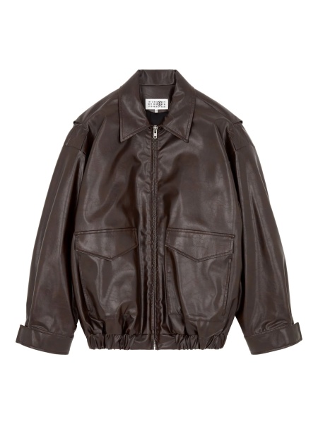 Geaca bomber MM6 Maison Margiela rosie din polyester si vascoza