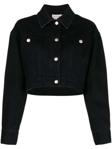Geaca de blugi Alexander McQueen neagra din bumbac