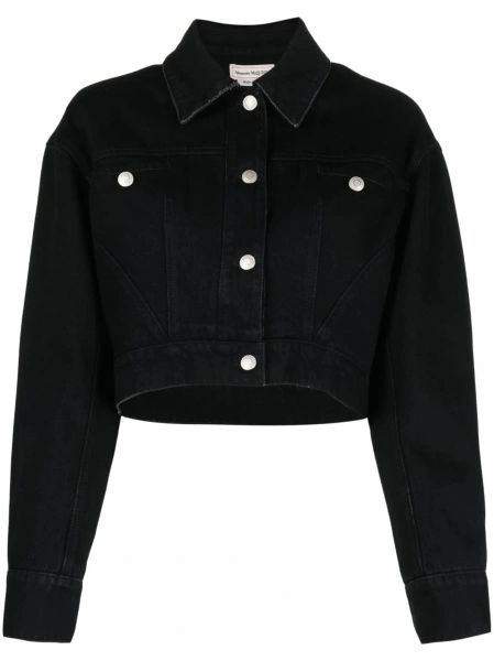 Geaca de blugi Alexander McQueen neagra din bumbac